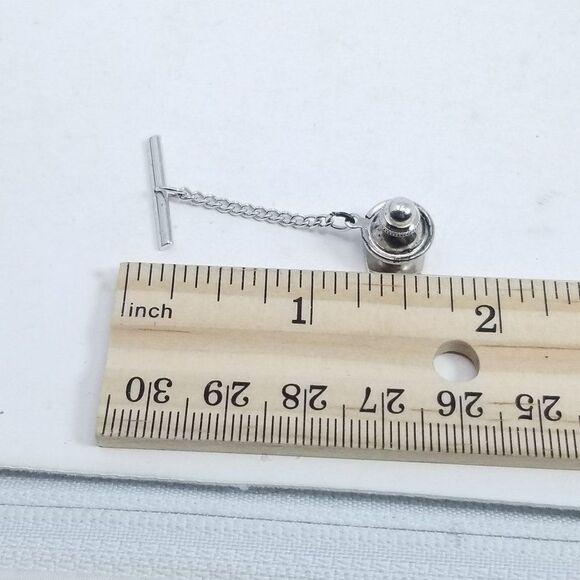 Vintage Set of 2 Silver Tone Tie Tack Pins, Swank, Square Shape, Estate - Picture 7 of 9
